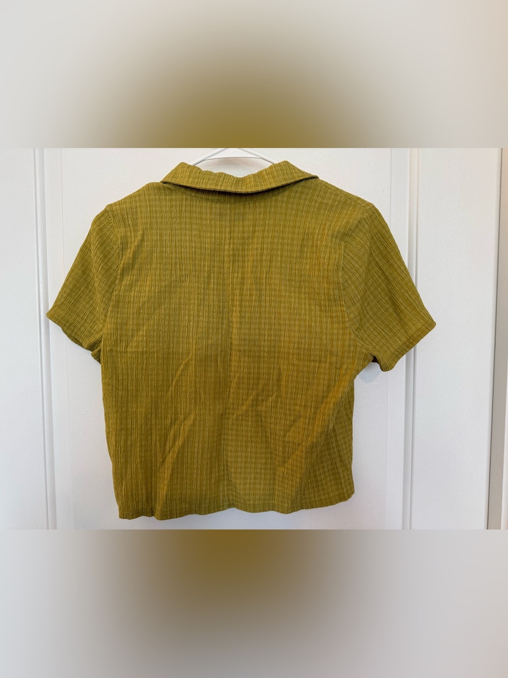 Madewell Olive Green Short Sleeve Button-Down Top - Picture 4 of 10